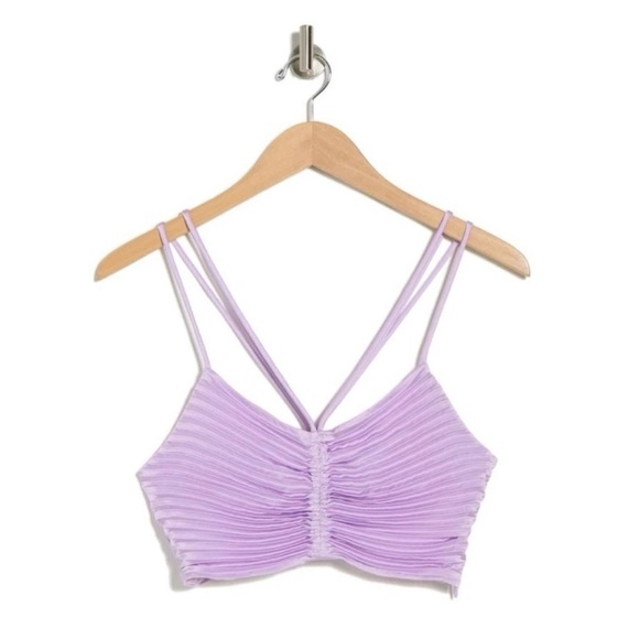 A.L.C. Ari Pleated Crop Camisole in Crocus Petal Size 12 - Picture 2 of 13